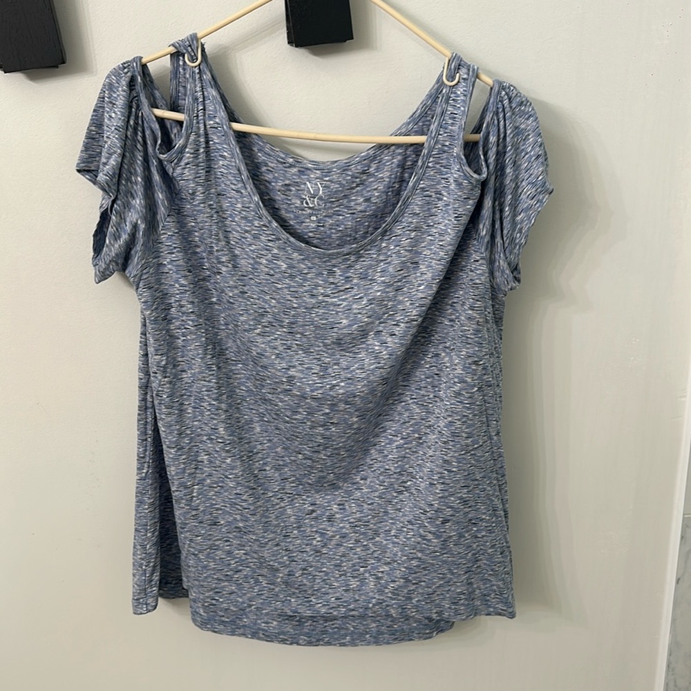 New York and Company off the shoulder cold shoulder blouse